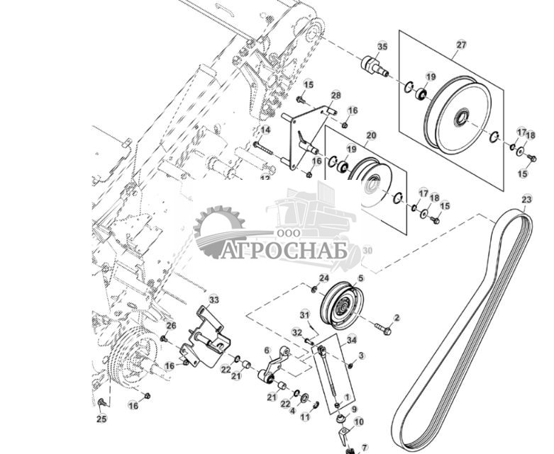 Натяжитель привода наклонной камеры с постоянной скоростью, 3 паза — 3HB - ST820646 603.jpg